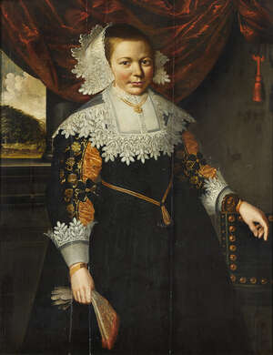 Circle of Cornelis de Vos, 
Flemish 1584-1651- 
 
Portrait of a young girl standing...