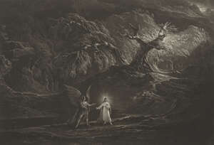 
	
		John Martin RA, 
		British 1789-1854- 
		 
		Christ Tempted in the Wilderness;...