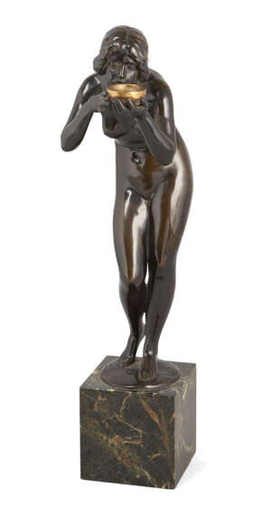 
	
		Prof. Victor Heinrich Seifert, 1870-1953, Trinkende
		Nude drinking from a cup
		Signed...