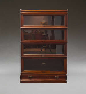 
	
		A Globe Wernicke mahogany and glazed four-section stacking bookcase, early 20th Century,...