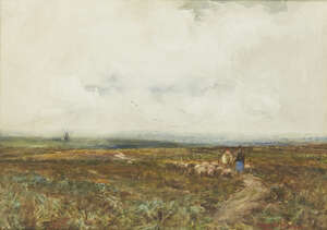 
	
		Claude Hayes RI, 
		British 1852-1922- 
		 
		Black Heath Common, Surrey; 
		 
		
