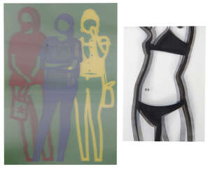 
	
		Julian Opie,
		British b. 1958-
		 
		Two Lenticular Postcards, 2006 & 2019;
		 
		two...