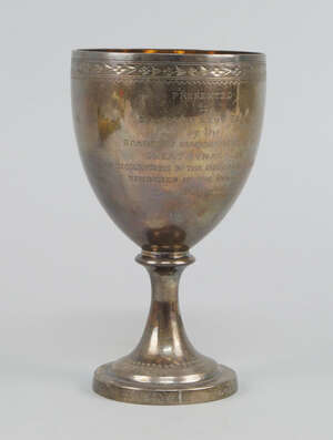 
	
		A George III silver wine goblet with gilt interior, London, 1808, makers mark worn, with...