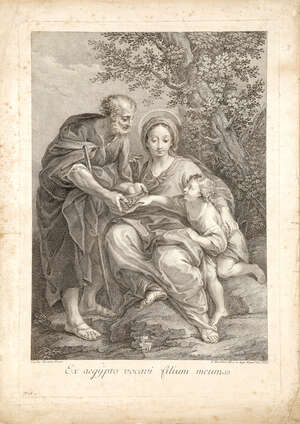 
	
		Francesco Bartolozzi RA, 
		Italian 1727-1815- 
		 
		Ex Aegypto Vocavi Filium Meum,...