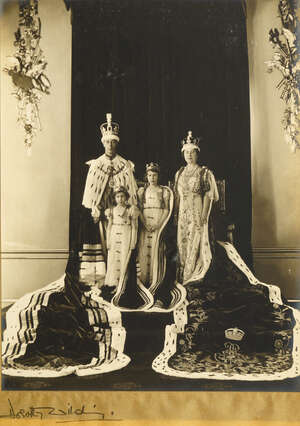 
	
		Dorothy Wilding, British 1893-1976- Portrait of King George VI, Queen Elizabeth....