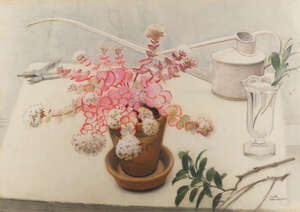 
	
		Keith Henderson OBE RP RSW RWS ROI , 
		Scottish 1883-1982-
		 
		Still life of a...