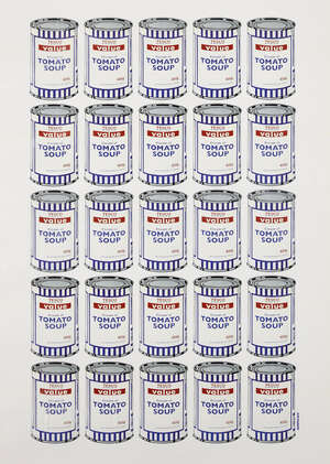 
	
		Banksy,
		British b.1974-
		 
		Soup Cans, 2006;
		 
		offset lithograph in colours on...
