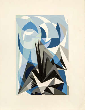 
	
		Giacomo Balla, 
		Italian 1871-1958- 
		 
		Pessimismo e Optimismo, 1953; 
		 
		