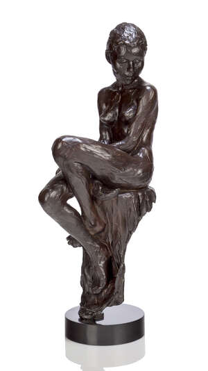 
	
		Enzo Plazzotta (1921-1981), a patinated bronze figure Kathi 
		c.1969, Plazzotta shield...