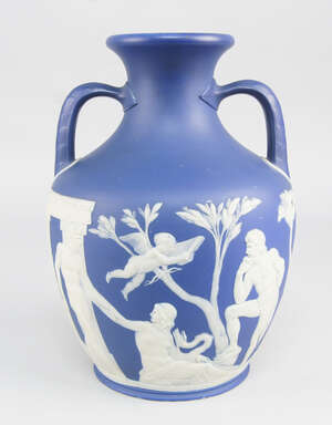 
	
		A Wedgwood Jasperware copy of the Portland vase, 19th century, 27cm high
		Note: The...