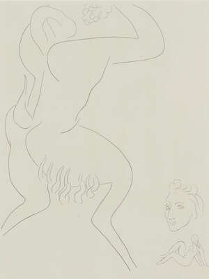
	
		Henri Matisse, 
		French 1869-1954- 
		 
		Et il faudra mourir sans avoir tue le vent...
