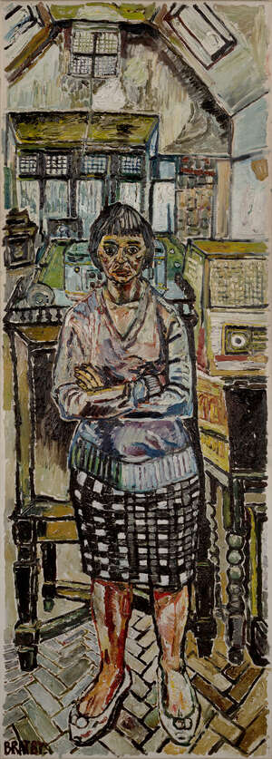 
	
		John Randall Bratby RA, 
		British 1928-1992  
		 
		Gloria in a studio interior, c.1960;...