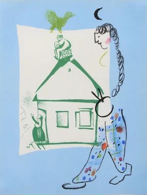 Marc Chagall,&nbsp;Russian/French 1887-1985,&nbsp;The House in my Village, 1960 [M.283];&nbsp;lithograph...