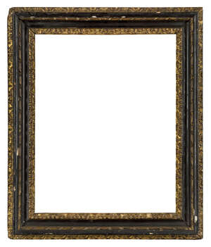 
	
		An Italian Parcel Gilded and Ebonised Bolection Frame, 18th century, with stiff leaf...