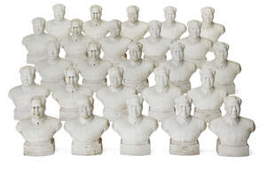 A set of twenty-five Chinese bisque porcelain busts of Mao Zedong
circa 1966-67
Each inscribed...