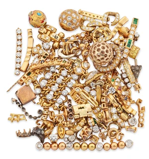A group of diamond set components,&nbsp;including a collection of diamond and gem-set bracelet...