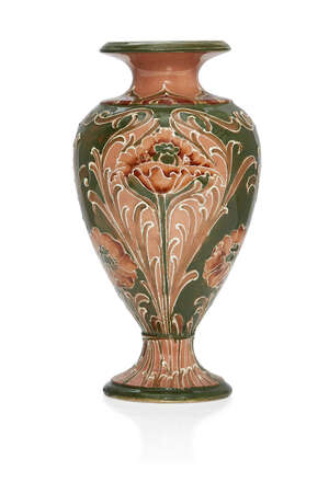 
	
		William Moorcroft (1872-1945), a Florian ware ceramic vase
		c.1900, signed in green W M...