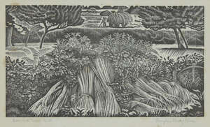 
	
		Douglas Percy Bliss,
		British 1900-1984-
		 
		Harvest Time, 1945;
		 
		wood engraving...