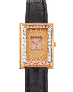Corum. An 18ct gold diamond set wristwatch in the form of a bookGolden Book, Reference...