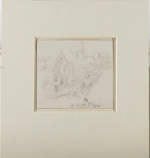 Circle of John Sell Cotman,&nbsp;British 1782-1842-&nbsp;
View of a figure resting before a ruined...