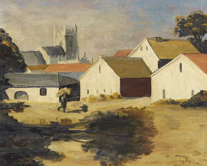 
	
		Ivy G. Dey, 
		British, active 20th century - 
		Farmyard, Belton, 1966; 
		 
		oil on...