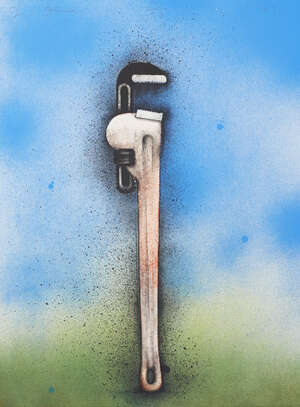 
	
		Jim Dine,
		American b.1935-
		 
		Big Red Wrench, 1973;
		 
		lithograph in colours on...