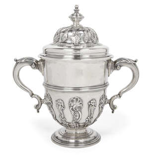 
	
		An impressive eighteenth century silver twin-handled cup, London, c.1737, maker's mark...