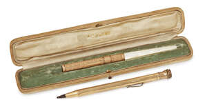 
	
		An early 20th century gold-mounted dip pen, by A.W. Faber, New York, with engine-turned...