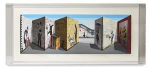 
	
		Patrick Hughes,
		British b.1939-
		 
		Banksy, 2018;
		 
		hand-painted multiple with...