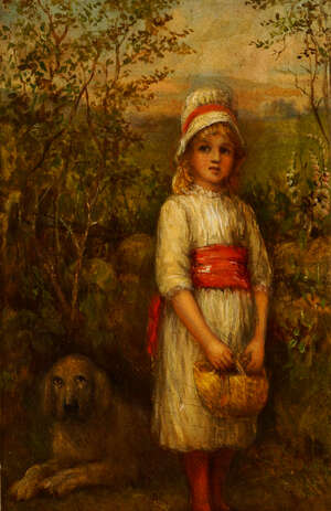 
	
		Jeanette Ann Catherine Mongrédien, 
		British 1841-1928- 
		 
		Waiting; 
		 
		oil...