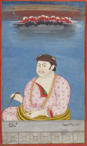 
	
		Portrait of a European gentleman, Hyderabad, 18th century, opaque pigments on paper, the...
