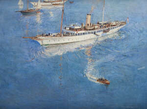 
	
		Arthur Burgess ROI,
		British/Australian 1879-1957-
		 
		The Launch;
		 
		oil on...