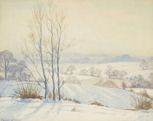 
	
		Margaret Winifred Tarrant, British 1888-1959- Snowy Rural Landscape; watercolour, signed,...