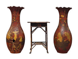 
	
		A pair of large Continental earthenware baluster vases, late 19th/early 20th century, 