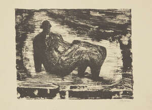 
	
		Henry Moore OM CH FBA,
		British 1898-1986-
		 
		Black Reclining Figure IV [Cramer...