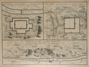 Four European engravings depicting various Chinese themes, late 18th/early 19th century; to...