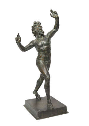 
	
		An Italian patinated bronze figure of the Dancing Faun of Pompeii, in the manner of the...