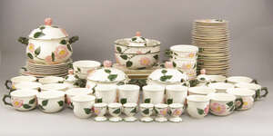 
	
		A Villeroy and Boch Wild Rose pattern part dinner and tea service, 20th century, to...