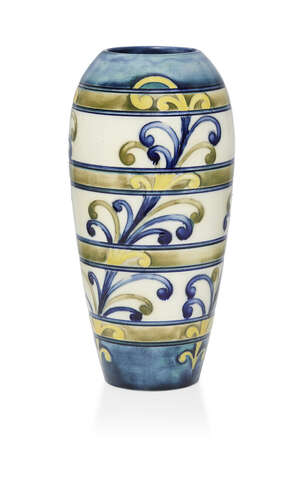 
	
		William Moorcroft (1872-1945), a Fern pattern ceramic oviform vase 
		c.1930, signed...