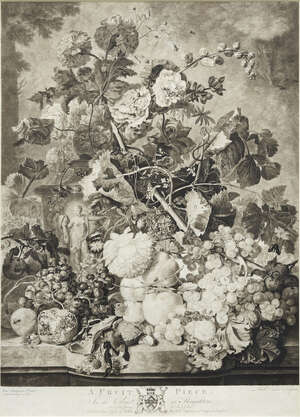 
	
		Richard Earlom, 
		British 1743-1822- 
		 
		A Fruit Piece. In the Cabinet at...