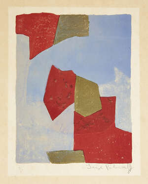 
	
		Serge Poliakoff, 
		Russian 1900-1969-
		 
		Abstract composition in red, blue and...