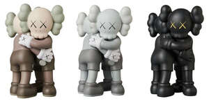 
	
		KAWS,
		American b.1974-
		 
		Together (Brown, Black & Grey), 2018;
		 
		three painted...