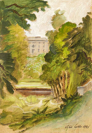 
	
		Alec Cobbe, 
		Irish b.1945 - 
		 
		Coopershill Co. Sligo, 1991; 
		 
		oil on board,...
