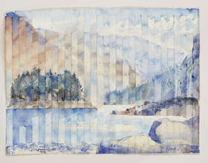 
	
		RTO Derek Dalton,
		British b. 1929-
		 
		Thirlmere Slots; 
		 
		watercolour on...