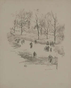 
	
		James Abbott McNeill Whistler RBA, 
		American 1834-1903- 
		 
		Kensington Gardens,...