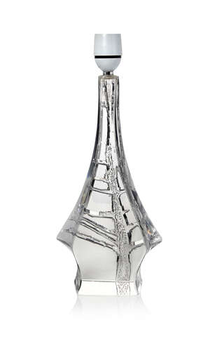 
	
		Daum, a glass 'Lynx' table lamp base
		c. 1965, signed Daum France
		Intaglio decorated...