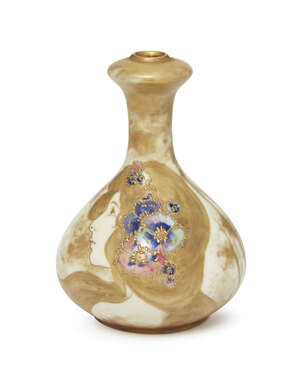 
	
		Amphora, a Riessner Stellmacher & Kessel Art Nouveau porcelain portrait vase painted by...