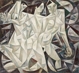 
	
		Alexandre Khanine, 
		Russian b.1955-
		 
		'Baigneuses de nuit huile' 1999;
		 
		oil...