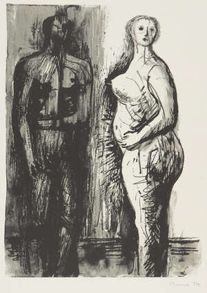 
	
		Henry Moore OM CH FBA,
		British 1898-1986-
		 
		Man and Woman [Cramer 272], 1974;...