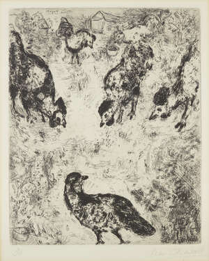 
	
		Marc Chagall, 
		Russian/French 1887-1985- 
		 
		The Partridge and The Roosters,...